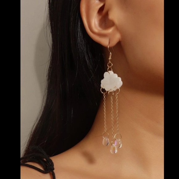 Acrylic Cloud and Rain Earrings - Picture 3 of 5